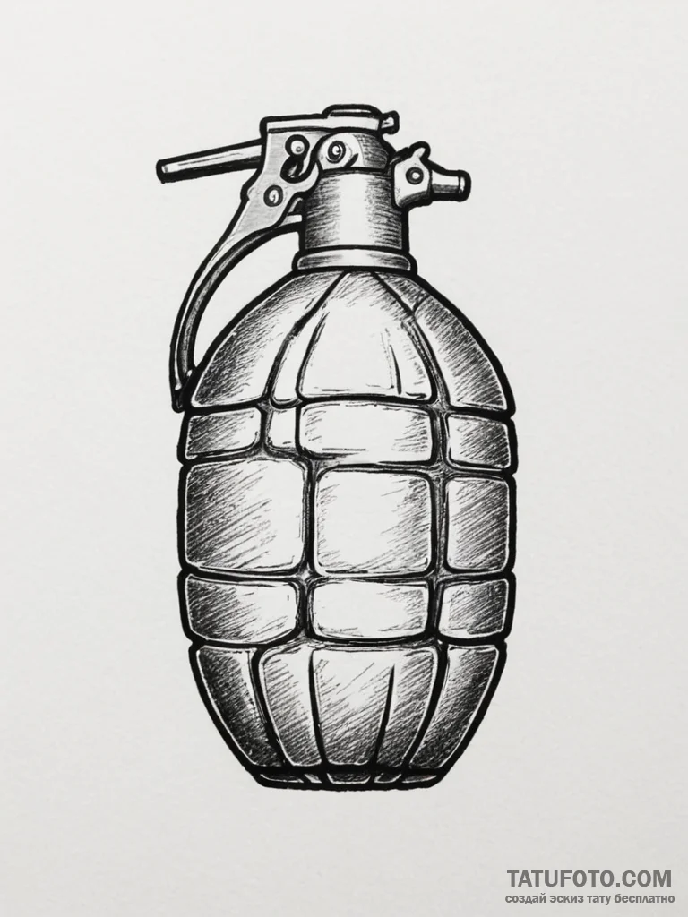 Grenade - эскиз тату (№1754766523_0, 09.08.2025 19:08) — Tatufoto.com