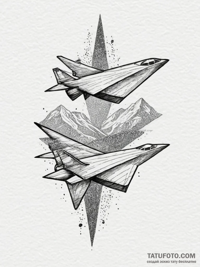 Tattoo design a small paper airplane flying f... - эскиз тату (№1754766726_0, 09.08.2025 19:12) — Tatufoto.com