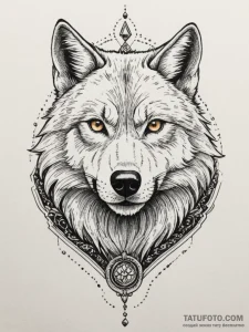 Geralt's wolf medallion from the witcher, ink... - эскиз тату (№1754767125_0, 09.08.2025 19:18) — Tatufoto.com