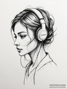 Tattoo design a gaming headset with wires tha... - эскиз тату (№1754768923_0, 09.08.2025 19:48) — Tatufoto.com