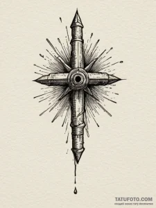 Tattoo sketch a bullet casing falling in slow... - эскиз тату (№1754771737_0, 09.08.2025 20:35) — Tatufoto.com