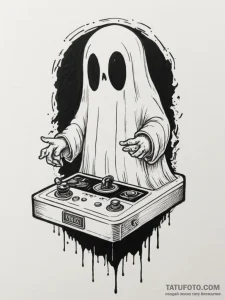Tattoo design a classic arcade joystick with... - эскиз тату (№1754773736_0, 09.08.2025 21:08) — Tatufoto.com