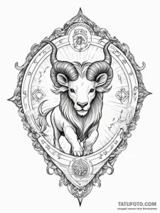 Tattoo sketch a zodiac symbol integrated into... - эскиз тату (№1754773939_0, 09.08.2025 21:12) — Tatufoto.com