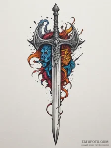 A broken sword of a knight, tattoo drawing ou... - эскиз тату (№1754774144_0, 09.08.2025 21:15) — Tatufoto.com
