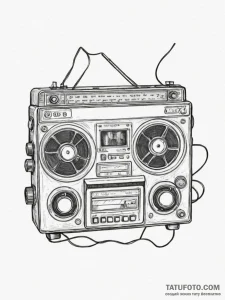 Tape recorder - эскиз тату (№1754775345_0, 09.08.2025 21:35) — Tatufoto.com