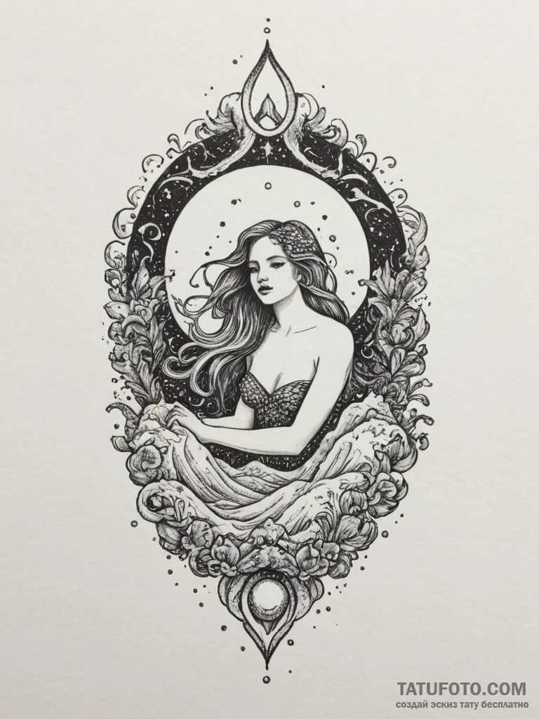 Tattoo sketch aquarius's water symbol subtly... - эскиз тату (№1754777149_0, 09.08.2025 22:05) — Tatufoto.com