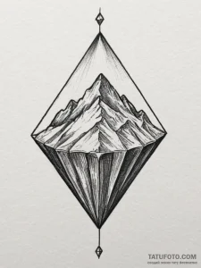 Diamond, ink illustration for tattoo, black a... - эскиз тату (№1754777746_0, 09.08.2025 22:15) — Tatufoto.com