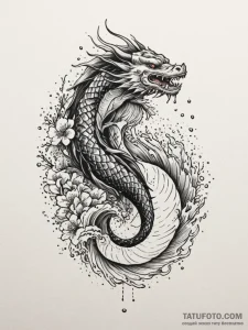A realistic image of ink drops spreading in c... - эскиз тату (№1754777945_0, 09.08.2025 22:19) — Tatufoto.com