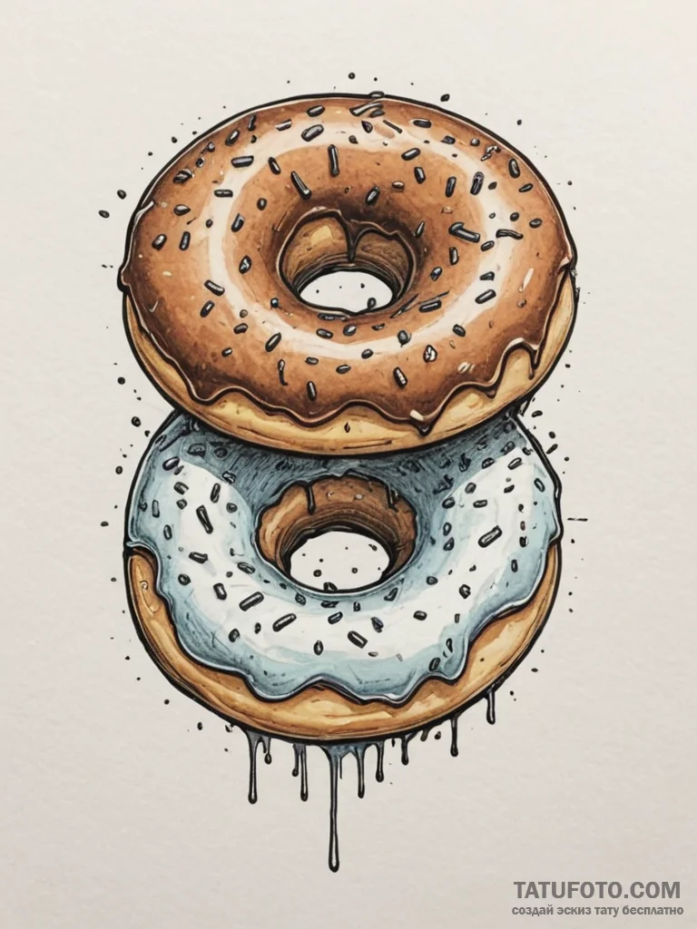 Tattoo design two halves of a donut., tattoo... - эскиз тату (№1754778973_0, 09.08.2025 22:36) — Tatufoto.com