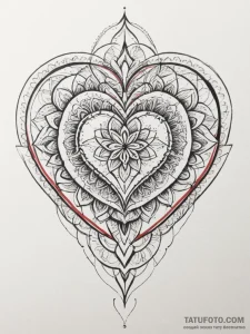 Tattoo design a geometric heart, composed of... - эскиз тату (№1754779765_0, 09.08.2025 22:49) — Tatufoto.com