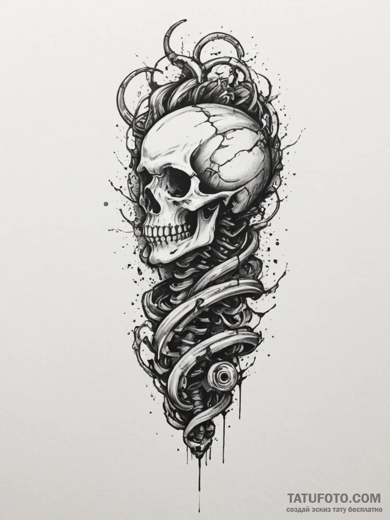 Mechanical spine (sandevistan style), tattoo... - эскиз тату (№1754781584_0, 09.08.2025 23:19) — Tatufoto.com