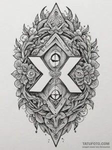 140. tattoo sketch: "ud" rune surrounded by s... - эскиз тату (№1754782386_0, 09.08.2025 23:33) — Tatufoto.com