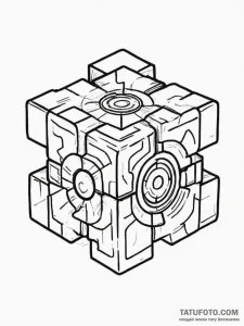 Companion cube (from portal) - эскиз тату (№1754782583_0, 09.08.2025 23:36) — Tatufoto.com