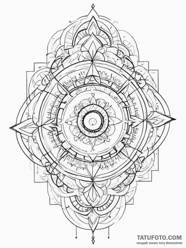 Tattoo design an abstract pattern of overlapp... - эскиз тату (№1754784156_0, 10.08.2025 00:02) — Tatufoto.com