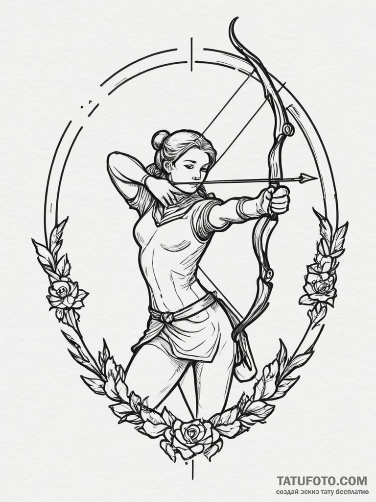Tattoo sketch a sagittarius archer drawing a... - эскиз тату (№1754784943_0, 10.08.2025 00:15) — Tatufoto.com