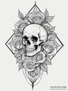 Rhombus, ink illustration for tattoo, chicano... - эскиз тату (№1754785531_0, 10.08.2025 00:25) — Tatufoto.com