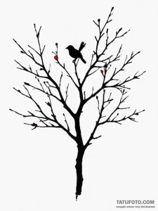 Tattoo design a silhouette of a tree branch w... - эскиз тату (№1754786122_0, 10.08.2025 00:35) — Tatufoto.com
