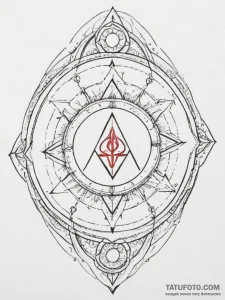 67. tattoo design: a "alatyr" rune integrated... - эскиз тату (№1754786318_0, 10.08.2025 00:38) — Tatufoto.com