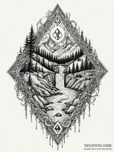 112. tattoo design: an "istok" rune integrate... - эскиз тату (№1754787703_0, 10.08.2025 01:01) — Tatufoto.com