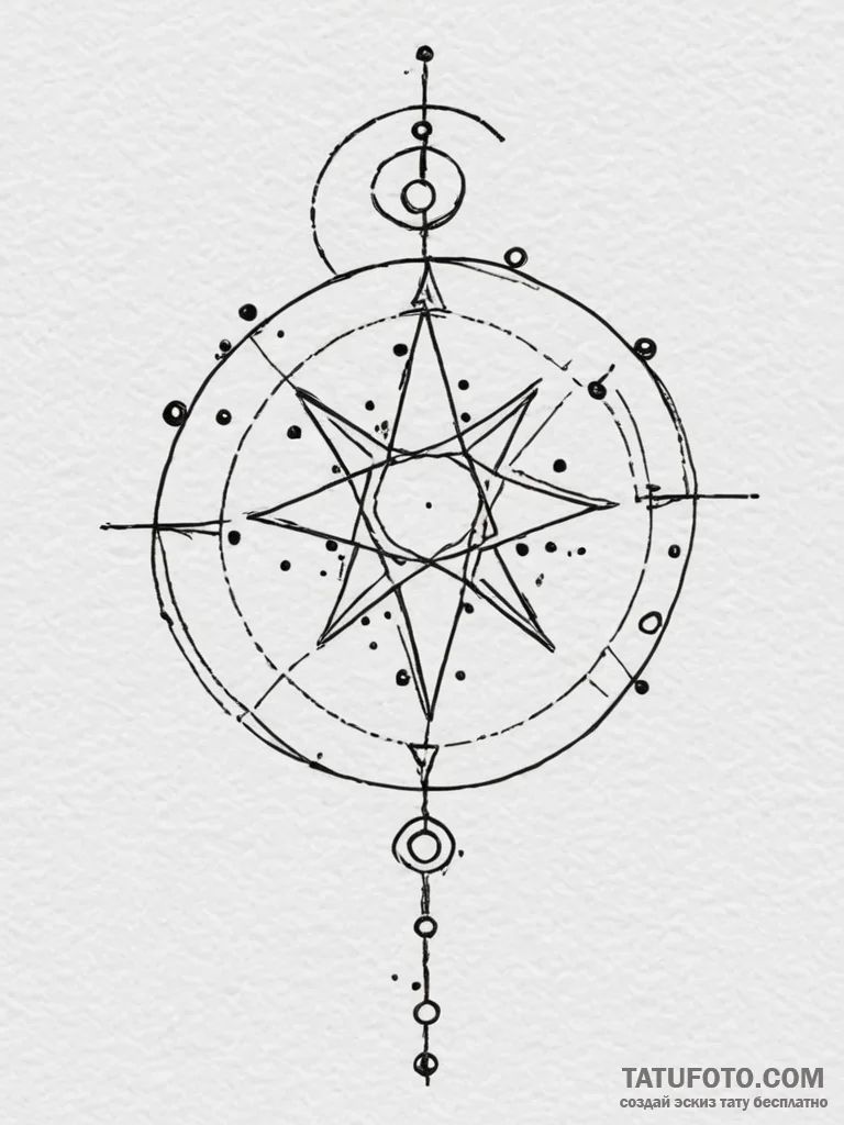 Tattoo sketch a zodiac constellation with a s... - эскиз тату (№1754788301_0, 10.08.2025 01:11) — Tatufoto.com