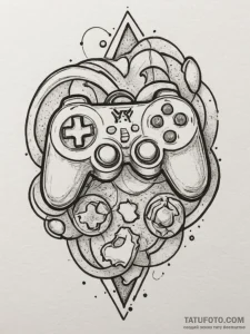 Tattoo sketch a classic gamepad button set x... - эскиз тату (№1754789493_0, 10.08.2025 01:31) — Tatufoto.com