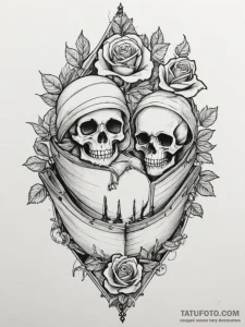 Tattoo sketch two halves of a boat, that comp... - эскиз тату (№1754794123_0, 10.08.2025 02:48) — Tatufoto.com