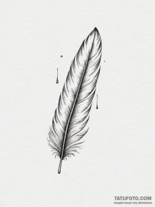 Tattoo sketch a delicate feather, gently floa... - эскиз тату (№1754794324_0, 10.08.2025 02:52) — Tatufoto.com