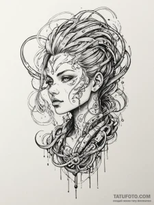 Tattoo design a retro pixelated character's s... - эскиз тату (№1754794524_0, 10.08.2025 02:55) — Tatufoto.com