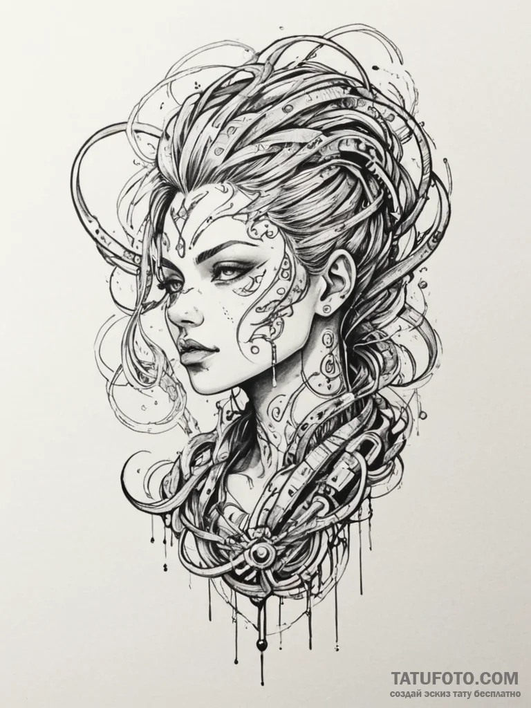 Tattoo design a retro pixelated character's s... - эскиз тату (№1754794524_0, 10.08.2025 02:55) — Tatufoto.com