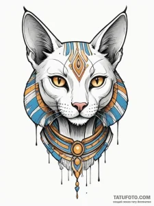 Bastet, concept art for tattoo, muted color p... - эскиз тату (№1754794729_0, 10.08.2025 02:58) — Tatufoto.com