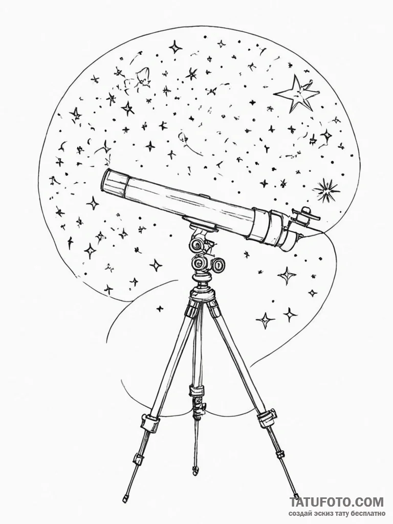 Tattoo design two halves of a telescope, look... - эскиз тату (№1754795131_0, 10.08.2025 03:05) — Tatufoto.com
