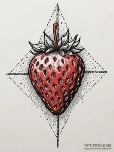 Tattoo sketch a 'strawberry' on one, 'chocola... - эскиз тату (№1754795328_0, 10.08.2025 03:08) — Tatufoto.com