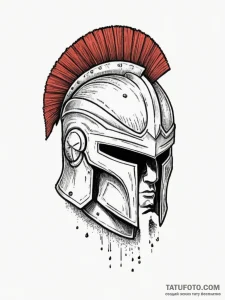 Spartan helmet, concept art for tattoo, on a... - эскиз тату (№1754795721_0, 10.08.2025 03:15) — Tatufoto.com