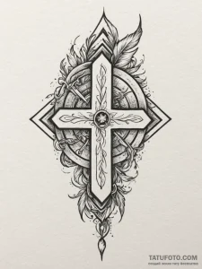 Tattoo design a single feather or leaf that s... - эскиз тату (№1754796115_0, 10.08.2025 03:21) — Tatufoto.com