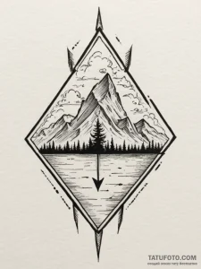 Tattoo sketch a stylized 'level up' arrow pie... - эскиз тату (№1754796312_0, 10.08.2025 03:25) — Tatufoto.com