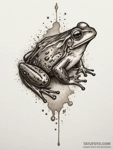 Frog, tattoo sketch design, soft whip shading... - эскиз тату (№1754797877_0, 10.08.2025 03:51) — Tatufoto.com