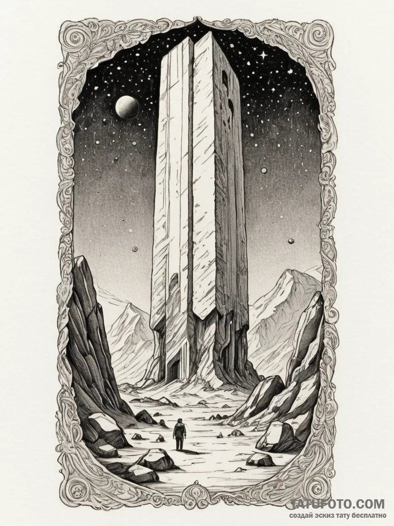 The monolith from 2001: a space odyssey, ink... - эскиз тату (№1754799061_0, 10.08.2025 04:11) — Tatufoto.com