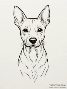 Dog, tattoo drawing outline, minimalist tatto... - эскиз тату (№1754799853_0, 10.08.2025 04:24) — Tatufoto.com