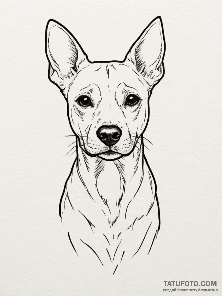 Dog, tattoo drawing outline, minimalist tatto... - эскиз тату (№1754799853_0, 10.08.2025 04:24) — Tatufoto.com