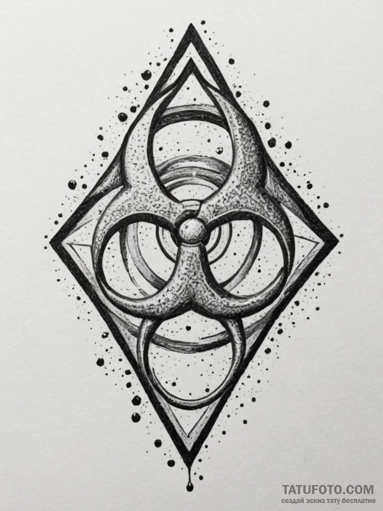 The biohazard symbol, concept art for tattoo,... - эскиз тату (№1754800051_0, 10.08.2025 04:27) — Tatufoto.com