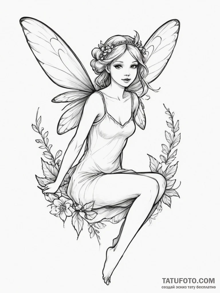 Fairy - эскиз тату (№1754800843_0, 10.08.2025 04:40) — Tatufoto.com