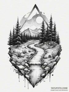 73. tattoo sketch: a "raduga" rune integrated... - эскиз тату (№1754801240_0, 10.08.2025 04:47) — Tatufoto.com