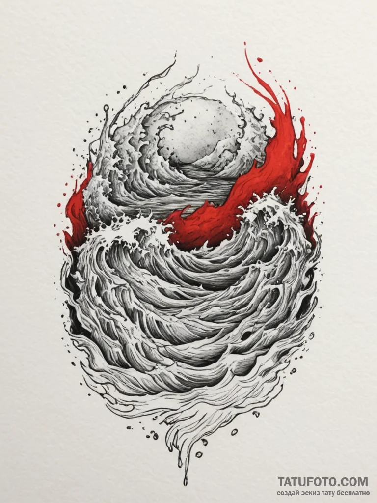 Tattoo design a subtle texture of flowing wat... - эскиз тату (№1754801637_0, 10.08.2025 04:53) — Tatufoto.com