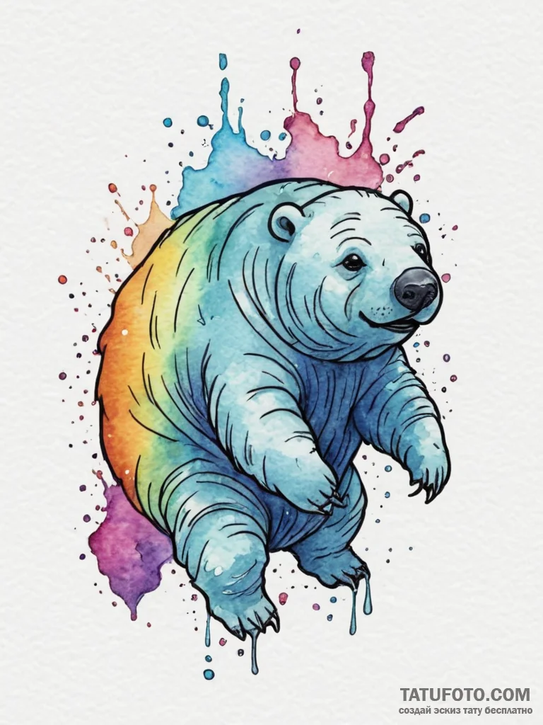 Tardigrade (water bear), tattoo drawing outli... - эскиз тату (№1754801837_0, 10.08.2025 04:57) — Tatufoto.com