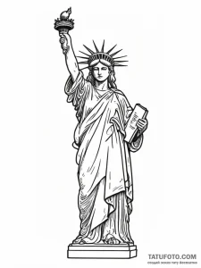 Statue of liberty, ink illustration for tatto... - эскиз тату (№1754803027_0, 10.08.2025 05:17) — Tatufoto.com
