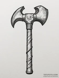 Tattoo design a miner's pickaxe, symbolizing... - эскиз тату (№1754803425_0, 10.08.2025 05:23) — Tatufoto.com