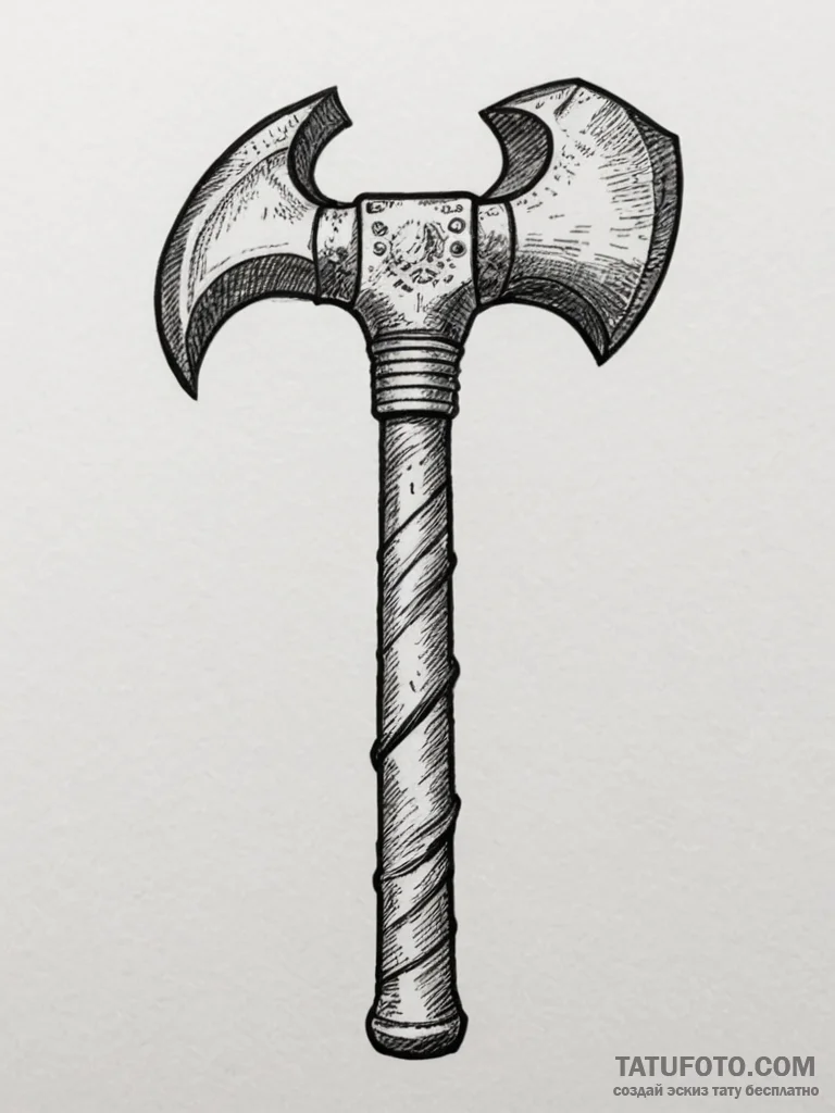 Tattoo design a miner's pickaxe, symbolizing... - эскиз тату (№1754803425_0, 10.08.2025 05:23) — Tatufoto.com
