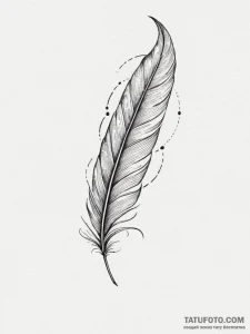 Tattoo sketch a delicate feather, gently floa... - эскиз тату (№1754825796_0, 10.08.2025 11:36) — Tatufoto.com