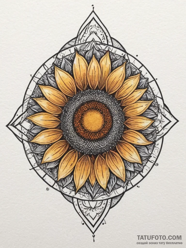 A tattoo design combining the symbol of dazhb... - эскиз тату (№1754826189_0, 10.08.2025 11:43) — Tatufoto.com