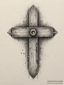 A shot of an old, weathered barn door with a... - эскиз тату (№1754826977_0, 10.08.2025 11:56) — Tatufoto.com